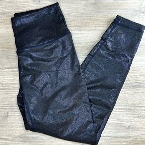 Zyia Leggings Size 2 Active Navy Blue Metallic